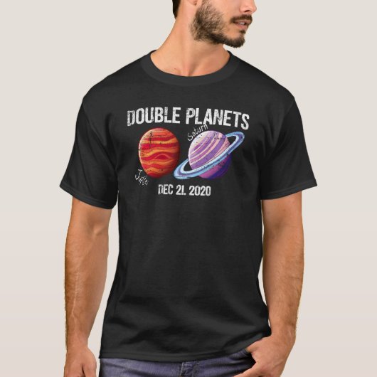 Jupiter Saturn De Dubbele Planeet 21 dec 2020 In 8 T-shirt (Voorkant)
