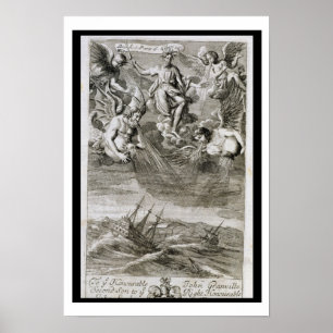 Jupiter veroorzaakt een Storm op de Oceaan, illust Poster
