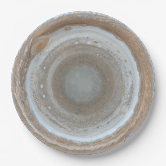 Jupiter Zuidpoolkleurkaart Papieren Bordje (Voorkant)