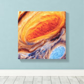 Jupiter's Great Red Spot - NASA Voyager Foto Canvas Afdruk (Insitu (Houten vloer))