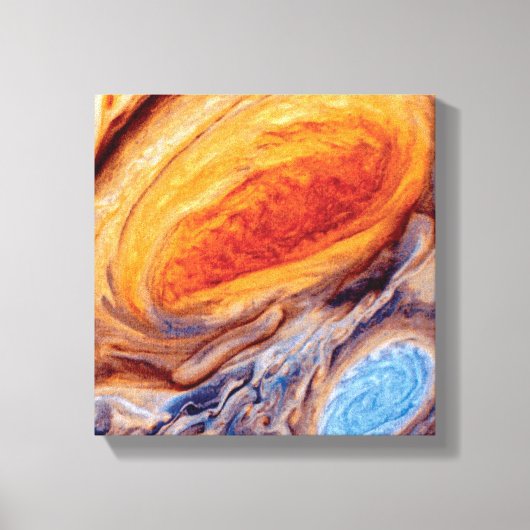 Jupiter's Great Red Spot - NASA Voyager Foto Canvas Afdruk (Voorkant)