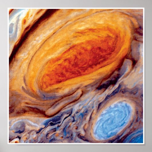 Jupiter's Great Red Spot - NASA Voyager Foto Poster (Voorkant)