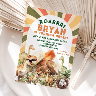  Jura Jongen Dinosaurus Vulkaan Verjaardag Kaart