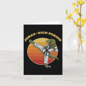 Juras-kick periode Funny Karate Martial Arts Dinos Kaart (Gele Bloem)