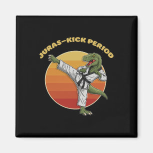 Juras-kick Periode Grappig Karate Vechtkunst Dinos Magneet
