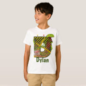Jurassic Alphabet | Eigen naam Initiaal Letter | D T-shirt (Voorkant volledig)