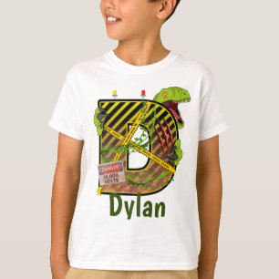 Jurassic Alphabet   Eigen naam Initiaal Letter   D T-shirt