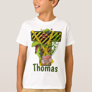 Jurassic Alphabet   Eigen naam Initiaal Letter   T T-shirt