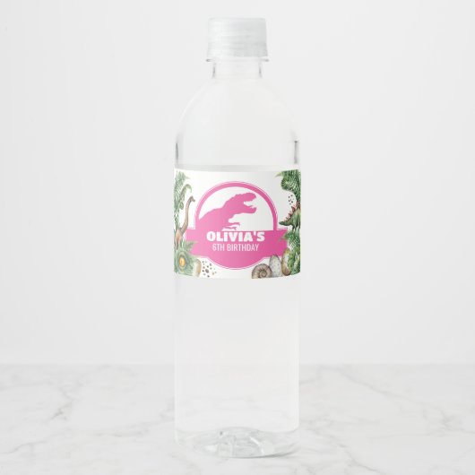 Jurassic Birthday Waterfles Etiket (Voorkant)