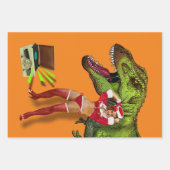 Jurassic Christmas Pin-Up Inpakpapier Vel (Voorkant)