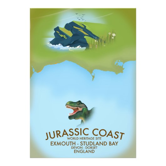 Jurassic Coast Engeland Zuidkust Reisposter Foto Afdruk (Voorkant)
