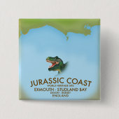 Jurassic Coast Engeland Zuidkust Reisposter Vierkante Button 5,1 Cm (Voorkant)