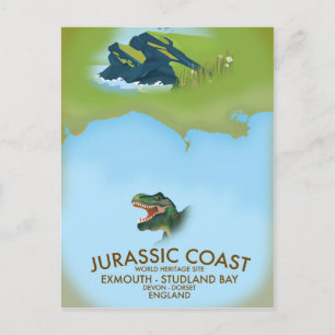 Jurassic Coast England South Coast Travel poster Briefkaart