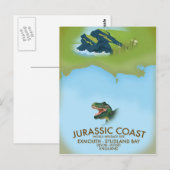 Jurassic Coast England South Coast Travel poster Briefkaart (Voorkant / Achterkant)