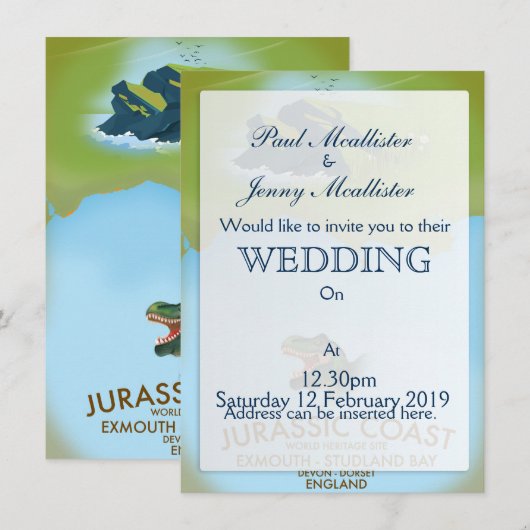 Jurassic Coast England South Coast Travel poster Kaart (Voorkant / Achterkant)
