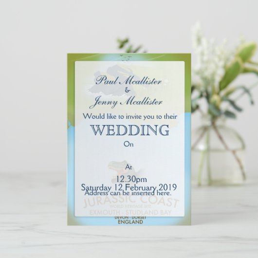 Jurassic Coast England South Coast Travel poster Kaart (Staand voorkant)