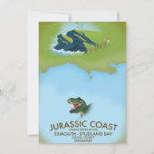 Jurassic Coast England South Coast Travel poster Kaart (Achterkant)
