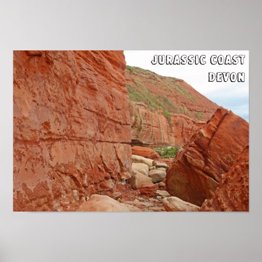 Jurassic Coast Red rocks, Devon, Engeland Poster (Voorkant)