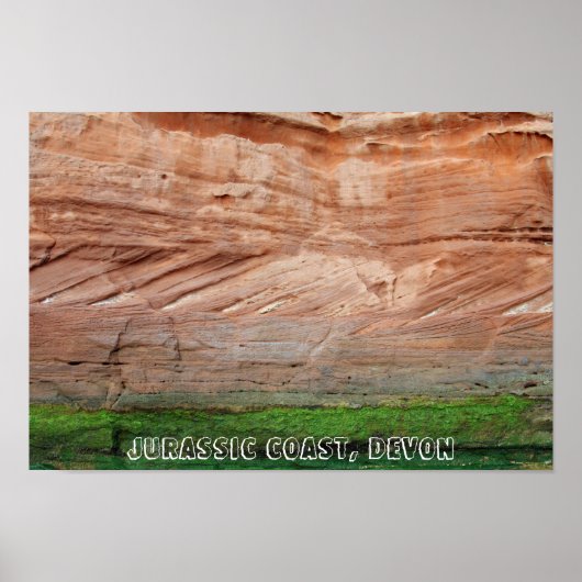 Jurassic Coast Red rocks, Devon, Engeland Poster (Voorkant)