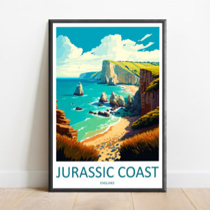 Jurassic Coast Reisprint Muur Kunst Jurassic Coas Poster