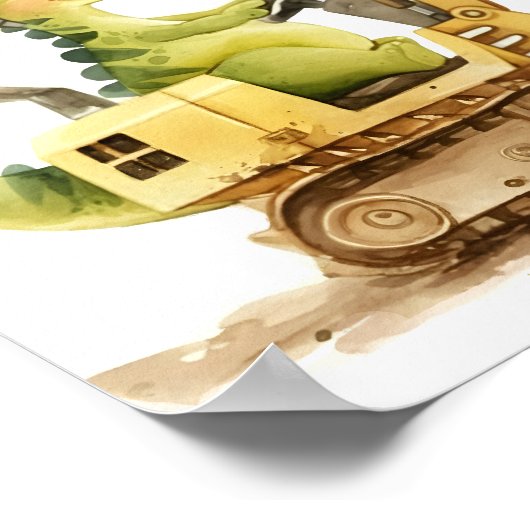 Jurassic Construction Zone Boy Birthday Welcome Poster (Hoek)