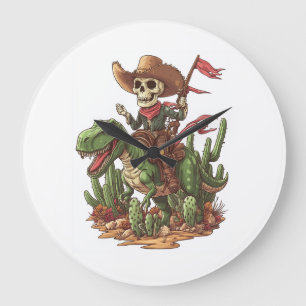 Jurassic Cowboy Schedel � Grappige Dino Rodeo Grote Klok