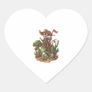Jurassic Cowboy Skull � Funny Dino Rodeo Hart Sticker
