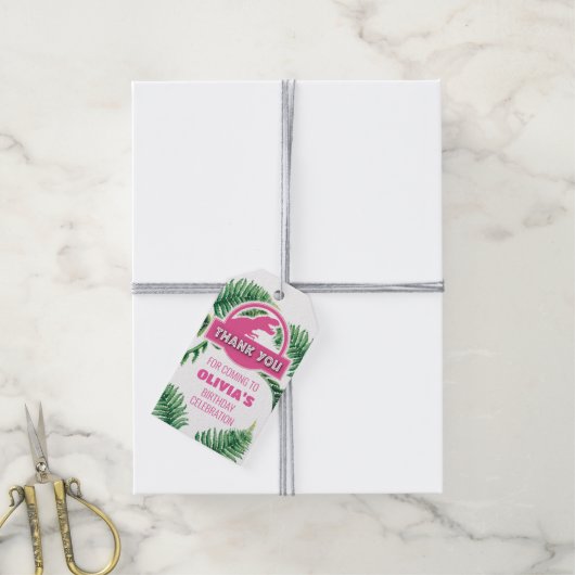 Jurassic Dank u Label Roze Jurassic Party Label Cadeaulabel (Met Touw)
