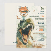 Jurassic Dino Ride 2 Verjaardagsfeest Kaart (Voorkant / Achterkant)