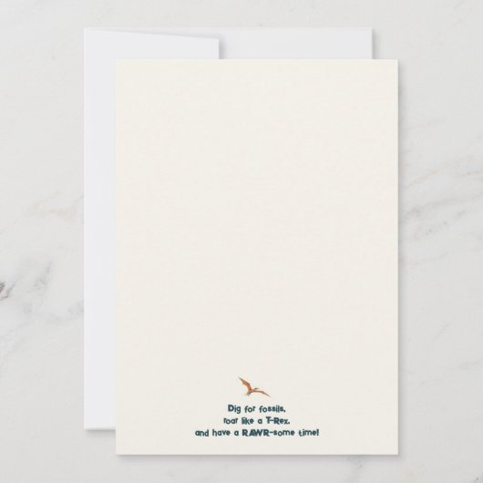 Jurassic Dino Ride Verjaardagsfeest Kaart (Achterkant)