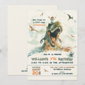 Jurassic Dino Ride Verjaardagsfeest Kaart (Voorkant / Achterkant)