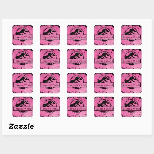 Jurassic Dino roze Stickers (Vel)