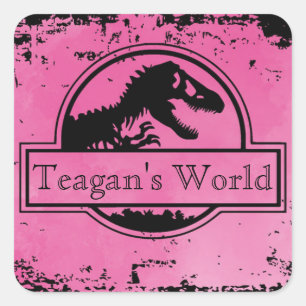 Jurassic Dino roze Stickers