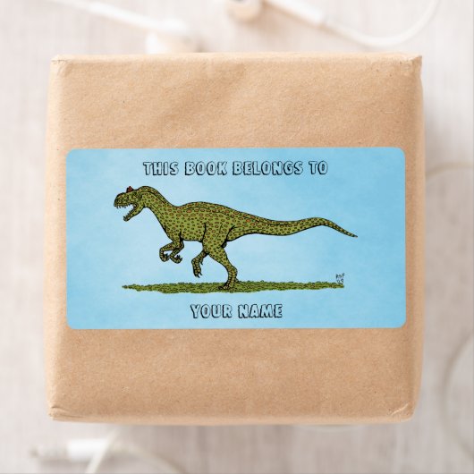 Jurassic Dinosaur Allosaurus Bookplaat Etiket (Insitu)