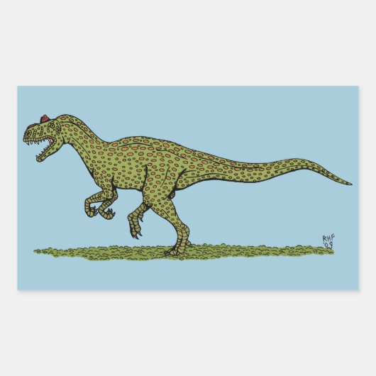 Jurassic Dinosaur Allosaurus Rechthoekige Sticker (Voorkant)