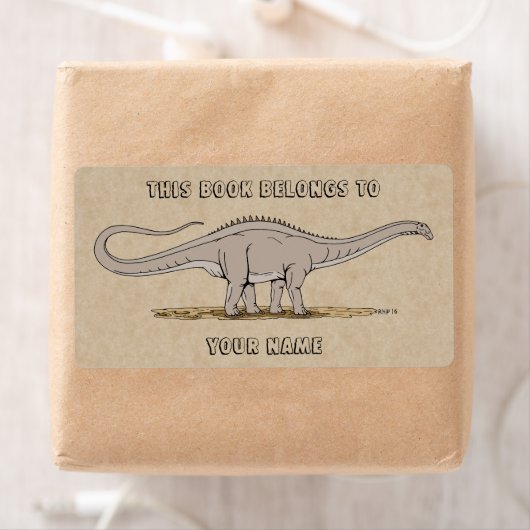 Jurassic Dinosaur Apatosaurus Bookplaat Etiket (Insitu)