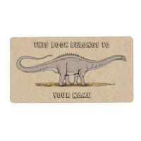 Jurassic Dinosaur Apatosaurus Bookplaat