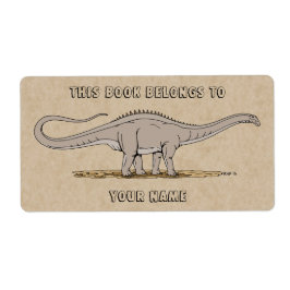 Jurassic Dinosaur Apatosaurus Bookplaat Etiket