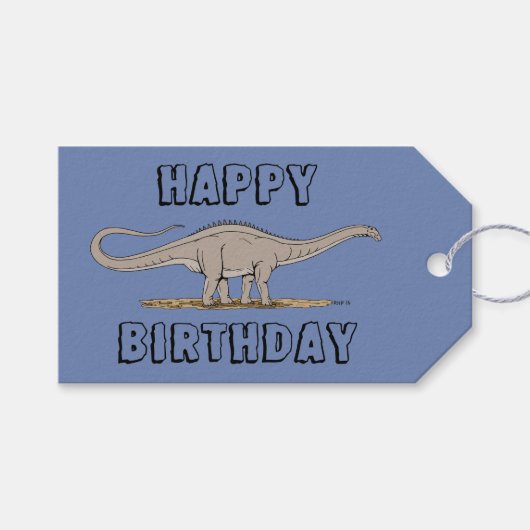 Jurassic Dinosaur Apatosaurus Cadeaulabel (Voorkant (Horizontaal))