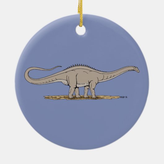 Jurassic Dinosaur Apatosaurus Keramisch Ornament (Achterkant)