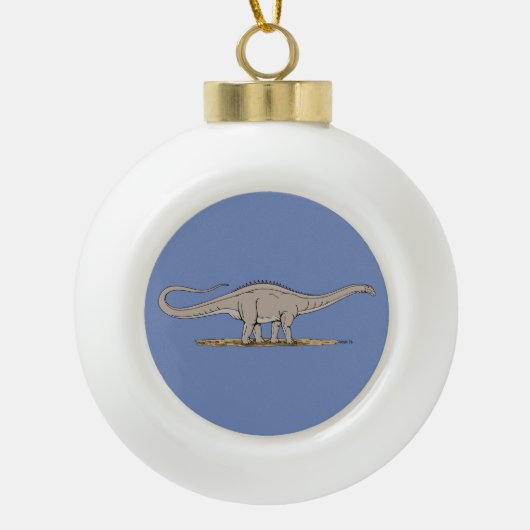 Jurassic Dinosaur Apatosaurus Keramische Bal Ornament (Voorkant)
