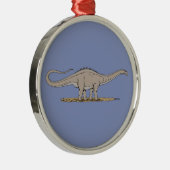 Jurassic Dinosaur Apatosaurus Metalen Ornament (Rechts)