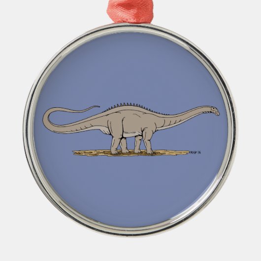 Jurassic Dinosaur Apatosaurus Metalen Ornament (Voorkant)