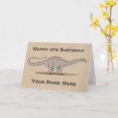 Jurassic Dinosaur Apatosaurus Verjaardag Kaart (Gele Bloem)