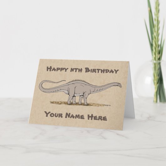 Jurassic Dinosaur Apatosaurus Verjaardag Kaart (Voorkant)