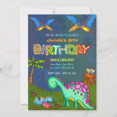 Jurassic Dinosaur Birthday Party Kinder viering Kaart (Voorkant)