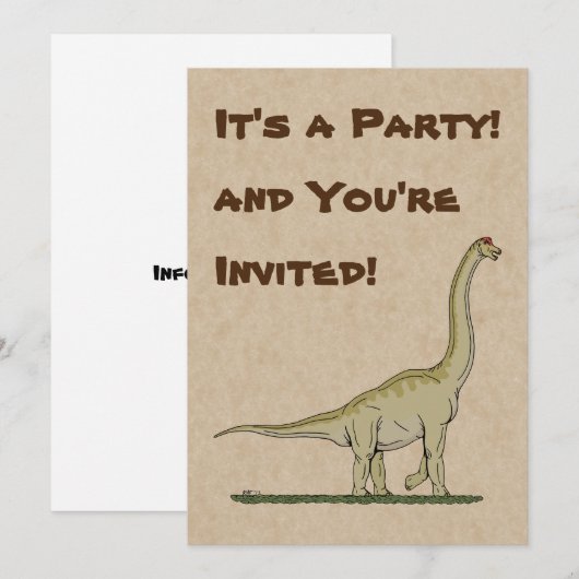 Jurassic Dinosaur Brachiosaurus Kaart (Voorkant / Achterkant)