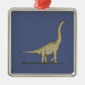 Jurassic Dinosaur Brachiosaurus Metalen Ornament (Voorkant)