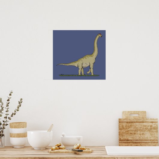 Jurassic Dinosaur Brachiosaurus Poster (Keuken)