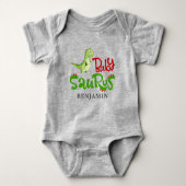 Jurassic Dinosaur Personalized Baby Saurus Romper (Voorkant)